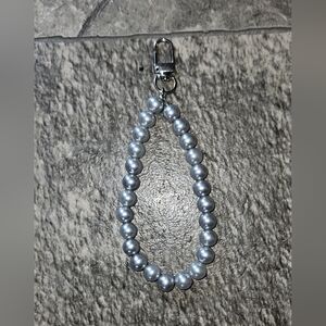 Faux Pearl-Style Beaded Wristlet Keychain With a Silver Lobster Clasp BNIB